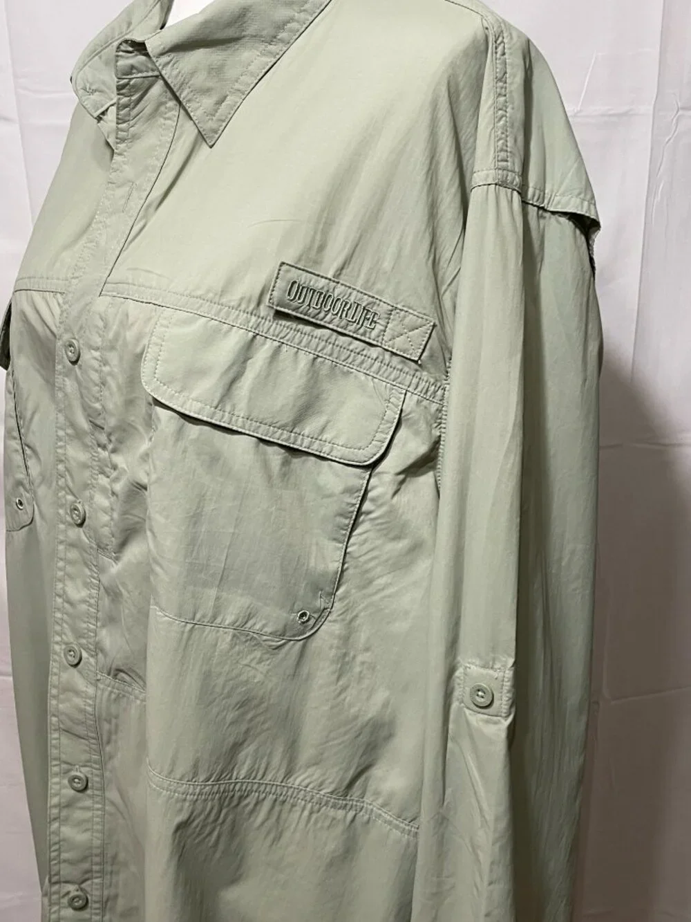 OutdoorLIfe Mens Expedition Shirt, Popular Sea Grass Color, Long Sleeve